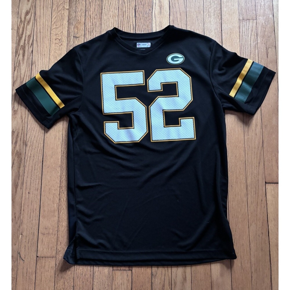🏈Mens Size Large NFL Green Bay Packers Short Sleeve Black #52 Matthews
